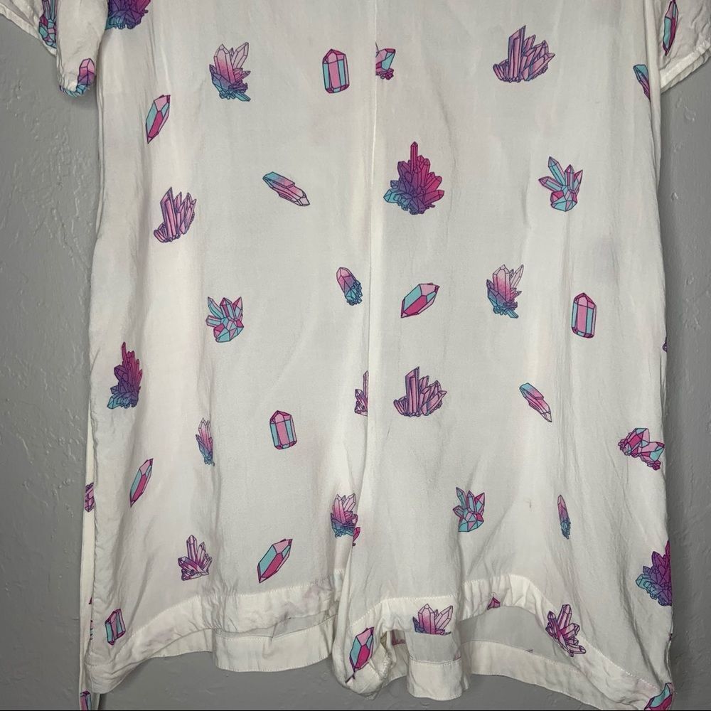 Sz Small Wildfox White Neon Purple Crystal Romper - Picture 10 of 12